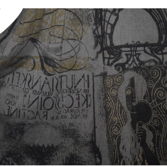 MC Planet Stretch Knit Short Dress Retro Art Deco Print Long Sleeves S M 8 - Picture 3 of 7